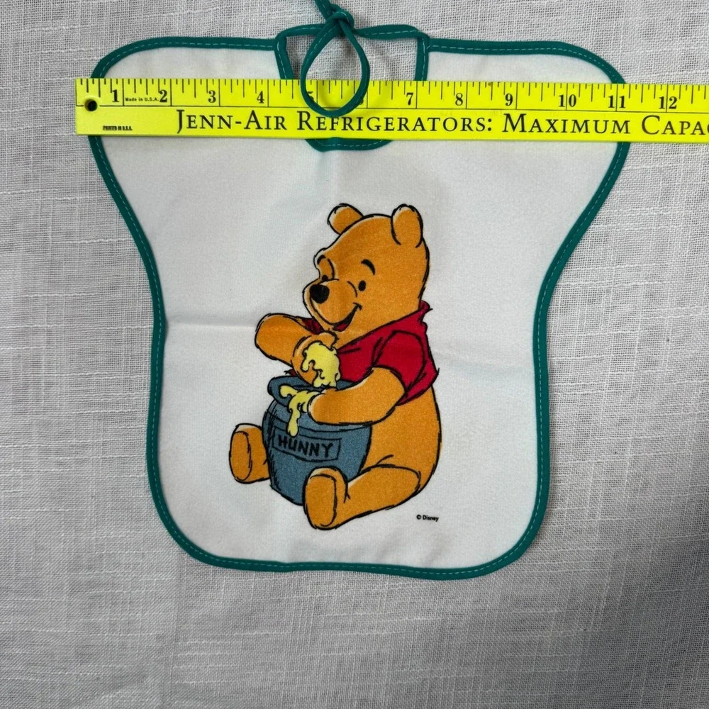VTG Disney Winnie the Pooh Honey Pot Baby Bib Tie Neck First Years Terry Cloth‎